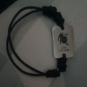 Black and Silver Leo Zodiac Bracelet